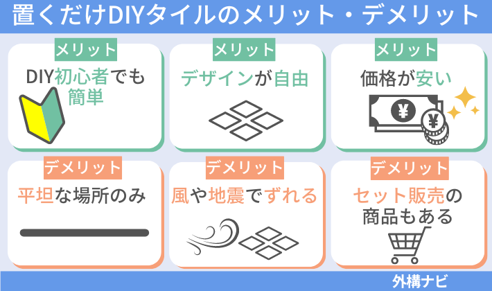 置くだけDIYタイルデッキのメリット・デメリット