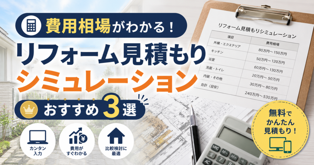 リフォーム見積もりシミュレーションおすすめサイト3選